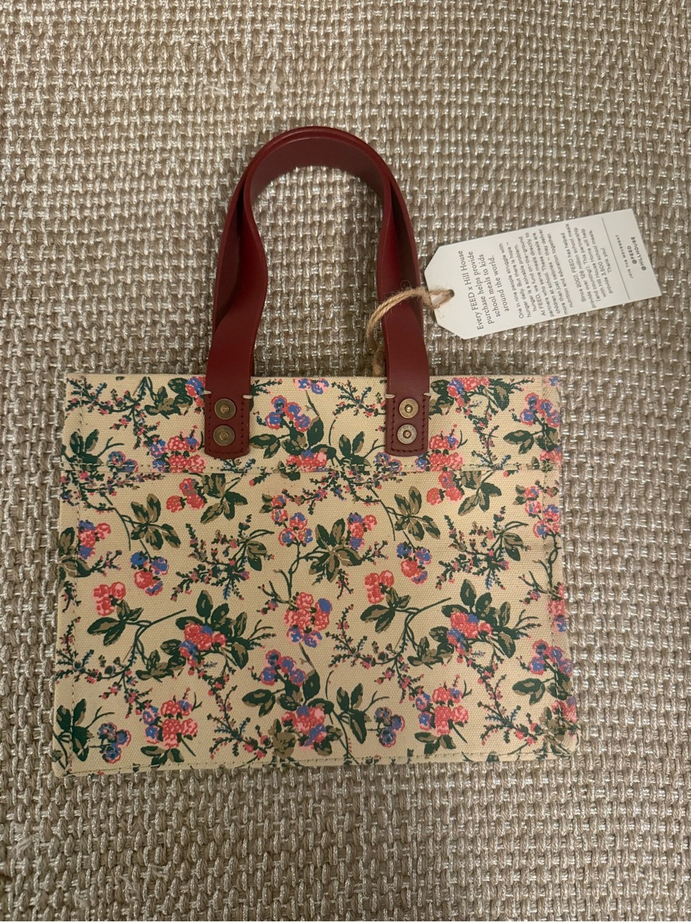 NWT Feed x Hill House Floral Canvas Tote Bag - Picture 2 of 3
